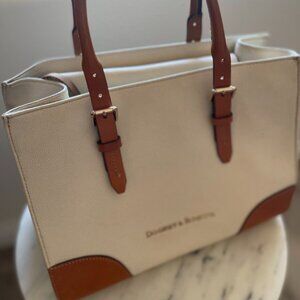 Dooney & Bourke White/Brown Leather Handbag